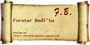 Forster Beáta névjegykártya