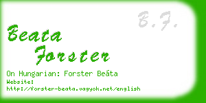 beata forster business card